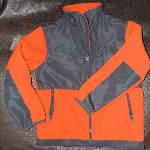 Orange Fleece Zip Up Jacket - Youth 8/M - Picture 1 of 3